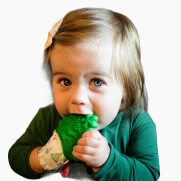 Nwt NIB NUBY CHRISTMAS TREE TEETHING MITTEN - Picture 3 of 7